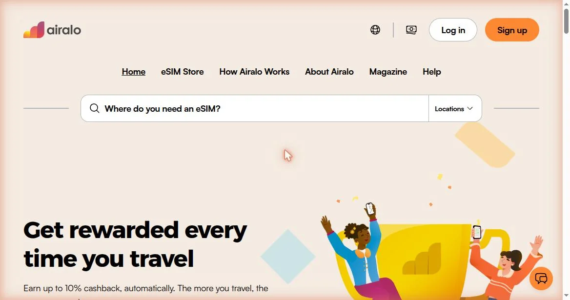 Airalo homepage