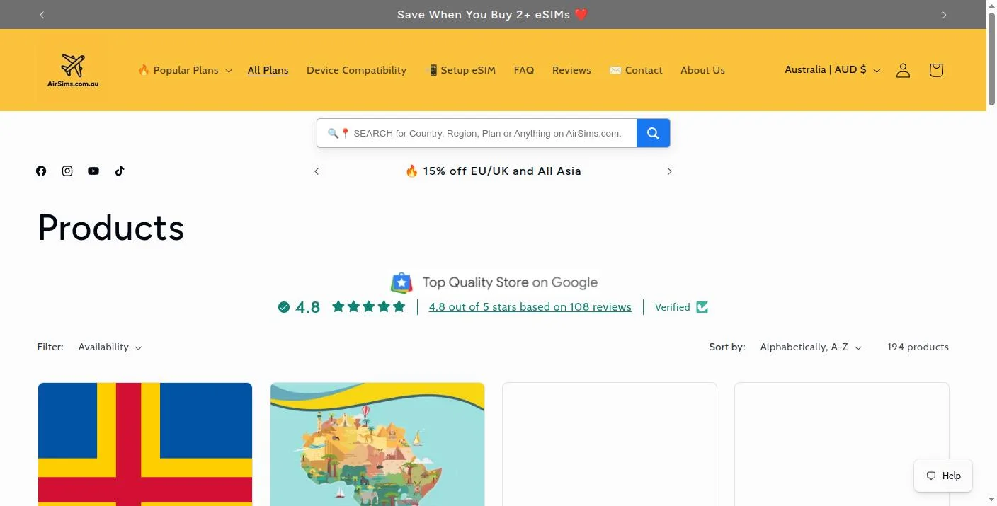 All plans listing
