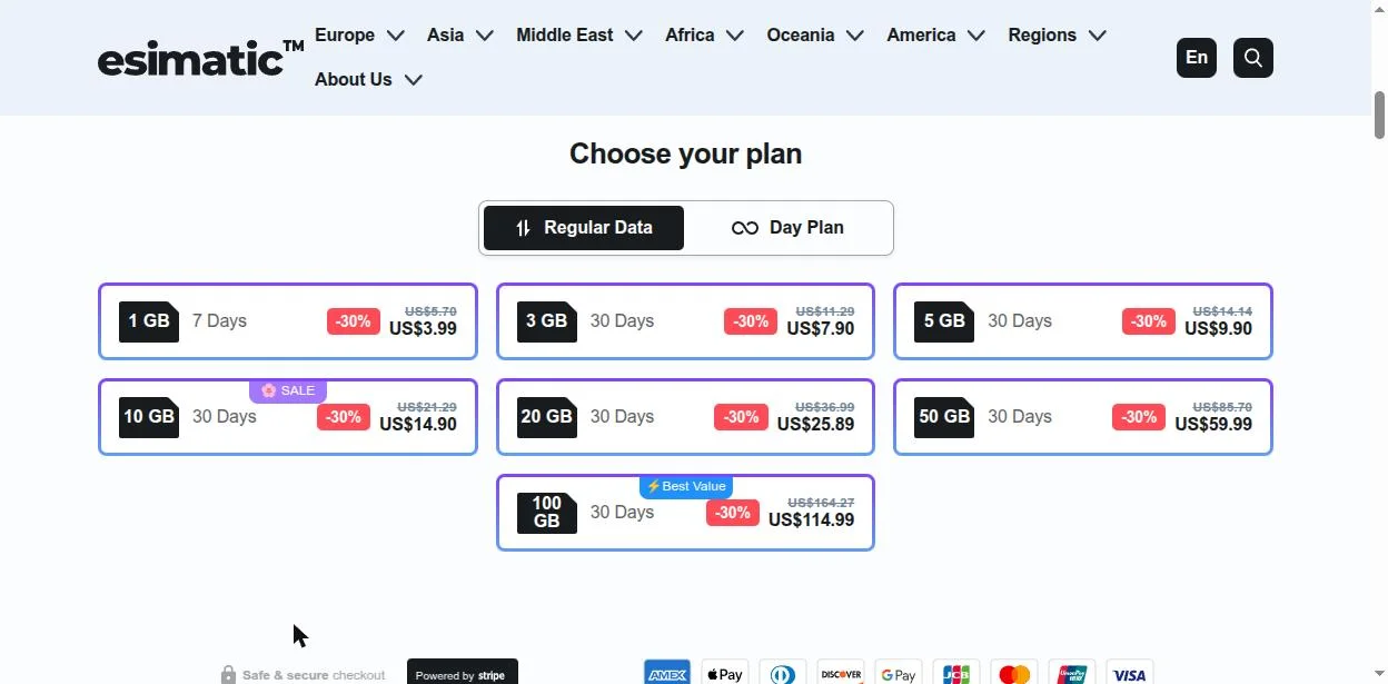 Plan selection for Japan