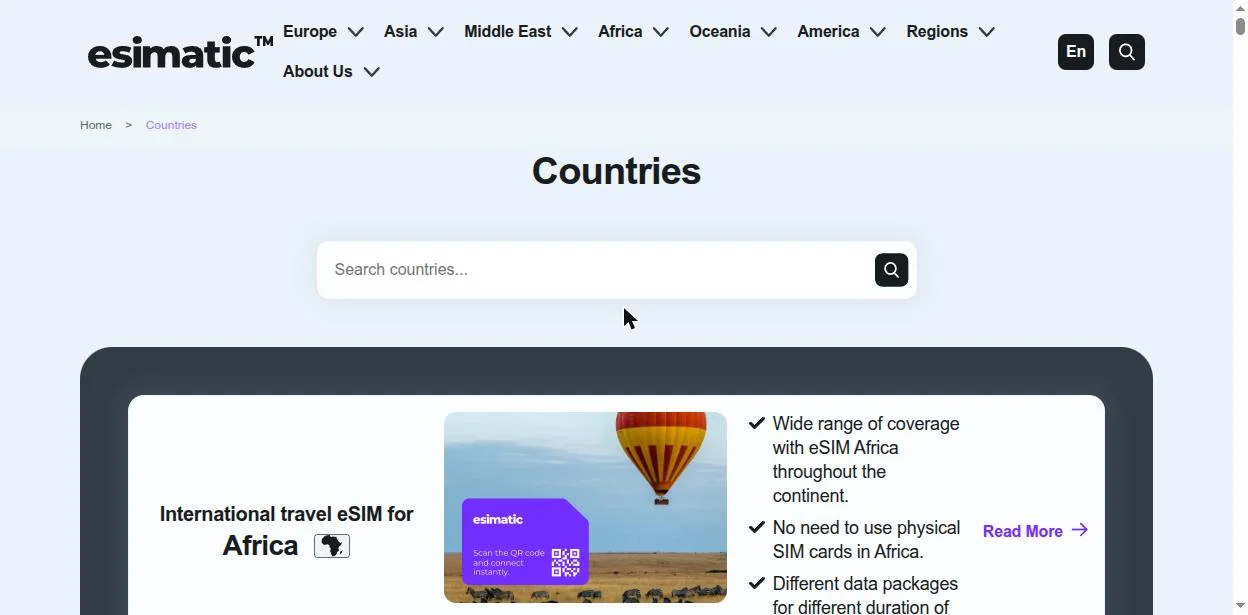 Countries catalog