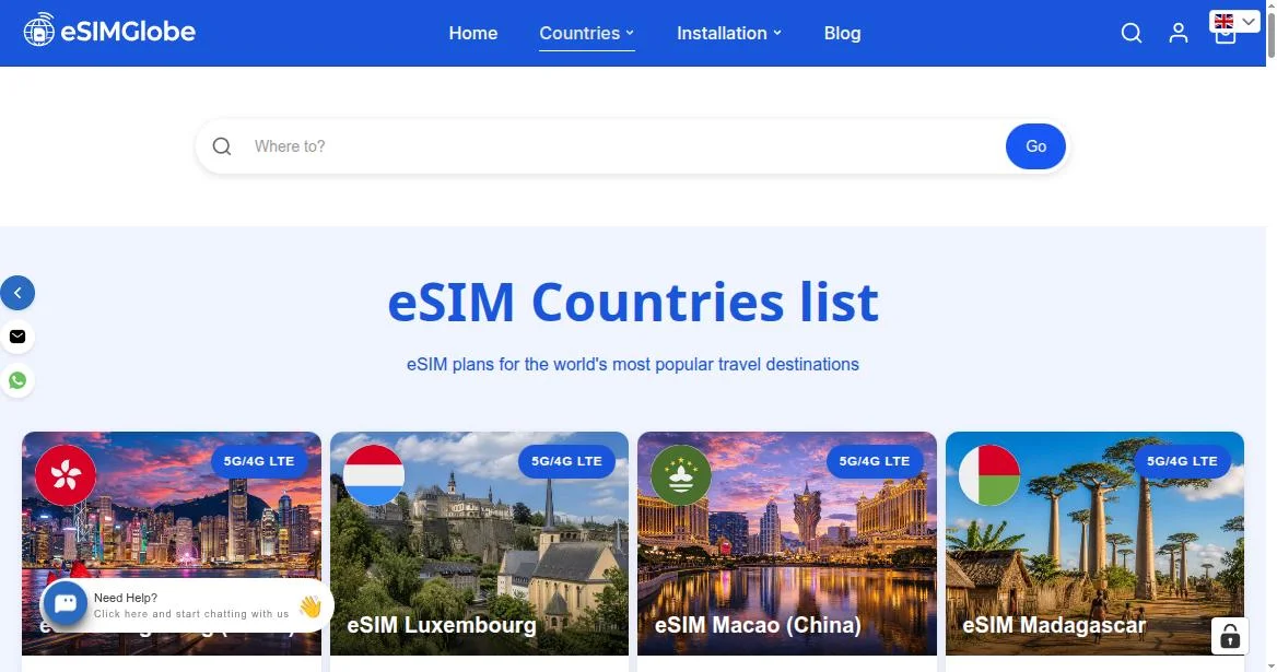 eSIM countries list