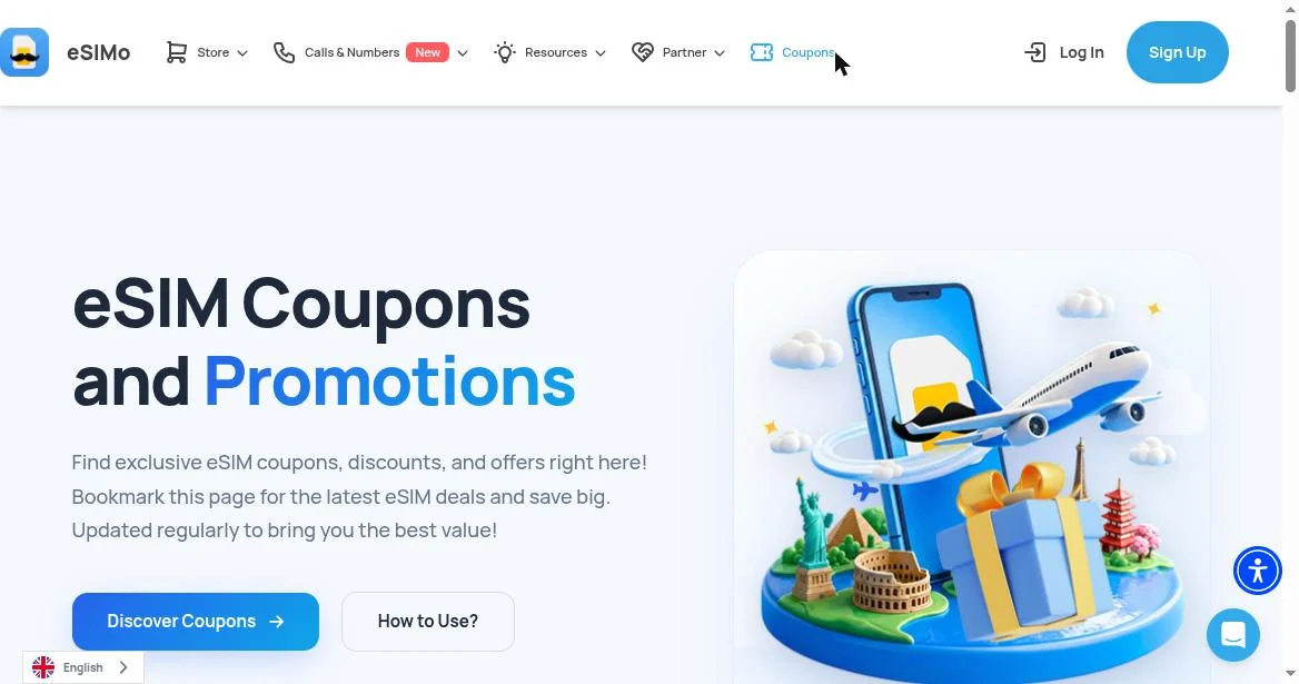 Coupons page