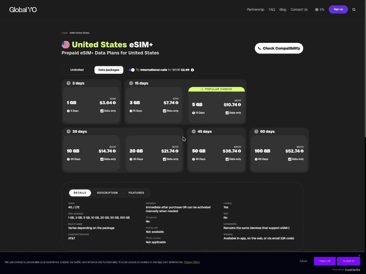United States eSIM+ data plans