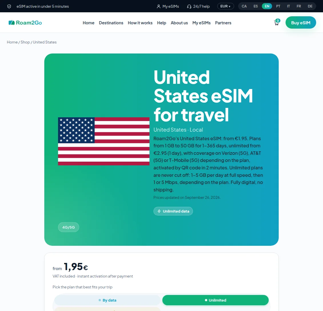 United States eSIM plans