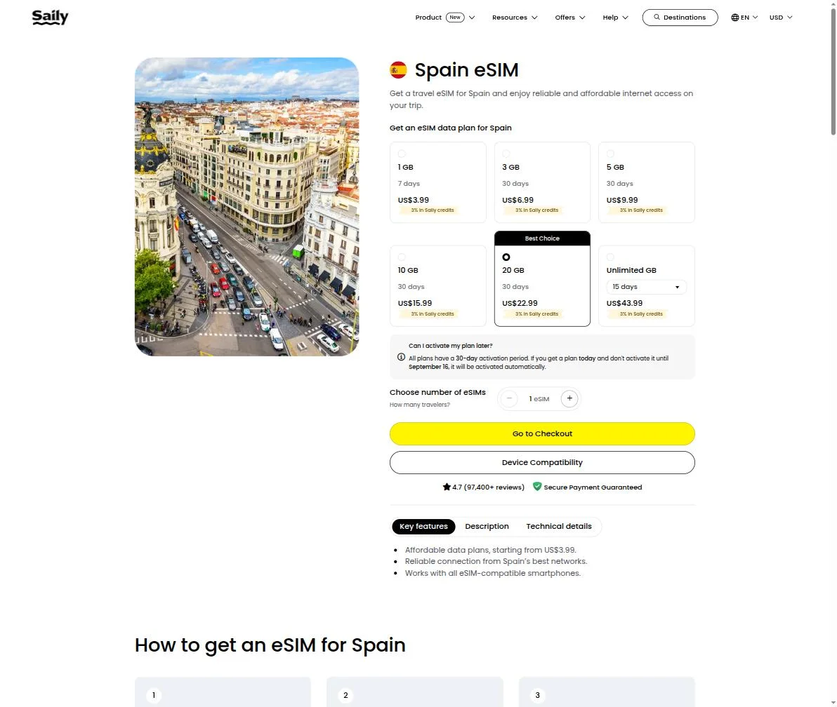 Spain data plan tiers