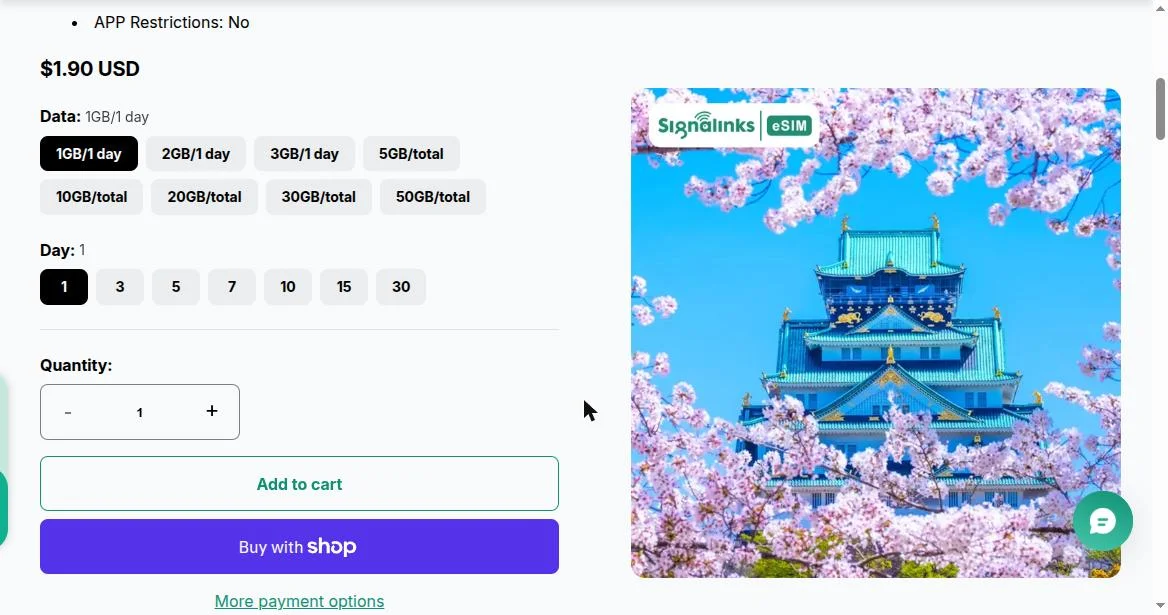 Plan selection for Japan