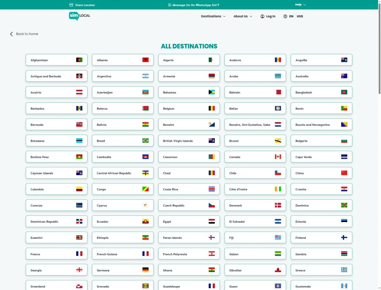 All destinations