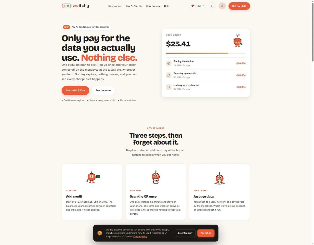 Pay As You Go — credit-based pricing